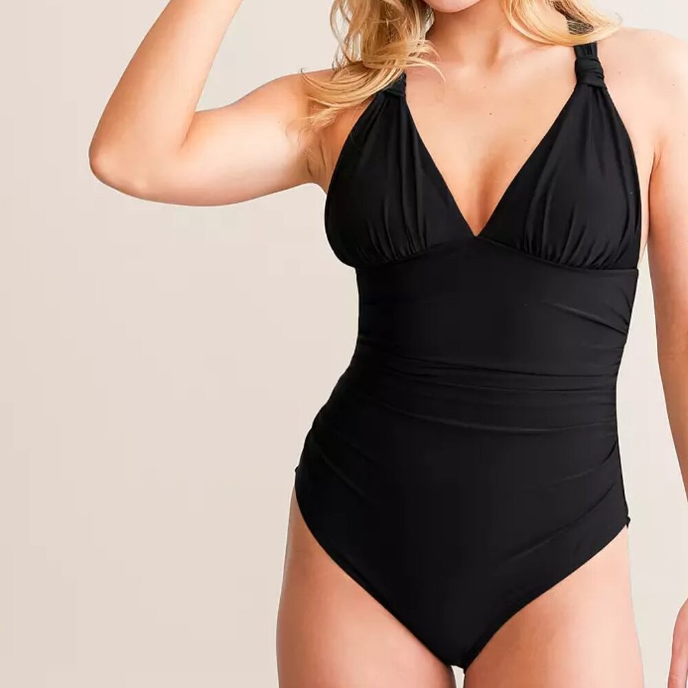 🖤 NWT Cupshe Twisted Back One-Piece Swimsuit | Black | XXL